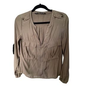 ZARA premium collection military blouse with zipper and pockets